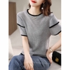 Mã L068 Áo len nữ cao cấp dệt kim băng cổ tròn