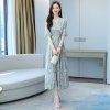 Mã H761: Đầm voan nữ trung niên cao cấp in hoa nhẹ nhàng