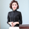 Mã F223: áo sơ mi nữ sang trọng dài tay hiện đại cổ tròn bèo