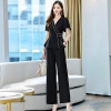Mã D412: set bộ nữ phong cách phương tây quần ống rộng