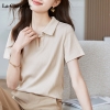 Mã M064: Áo thun ngắn tay đơn giản và đa năng La Chapelle chất liệu có họa tiết.