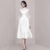 Mã D590: đầm đẹp organza váy dài tay dự tiệc đi chơi
