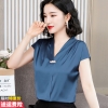Mã B269: Áo sơ mi nữ cộc tay voan nữ cổ chữ V phong cách Âu