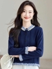 Mã K962: Áo len nữ cao cấp cao cấp cardigan dệt kim dài tay cổ đứng kiểu dáng