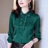 Mã C292CD: áo sơ mi lụa phối bèo hiện đại thanh lịch