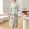Mã L864: set áo váy ngắn tay mùa hè kiểu phương Tây
