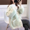 Mã K626: Áo khoác len lông nữ dày dệt kim chenill