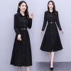 Mã A744 Giá 830K: đầm váy dài tay cổ bẻ sơ mi nữ mùa xuân và mùa hè dài qua đầu gối Fan Qingshu