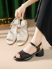 Mã M255: giày cao cấp sandal cao gót nữ, khoét rỗng, gót dày