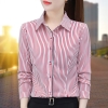 Mã L668: Áo sơ mi sọc dọc tay ngắn cho nữ mùa hè
