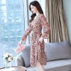 Mã B309: đầm váy hoa cổ tim tay bồng Phong cách hàn quốc