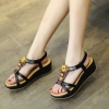 Mã L667: Giày cao gót đế xuồng đế dày phong cách Bohemian đính hạt đá pha lê