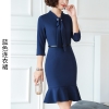Mã A879: đầm váy tay lỡ đuôi cá công sở cổ chữ V cao cấp lịch sự