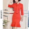 Mã A879: đầm váy tay lỡ đuôi cá công sở cổ chữ V cao cấp lịch sự