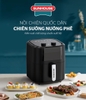 Nồi chiên không dầu Sunhouse SHD4036, Công suất 1800W, Dung tích 9 Lít, Công nghệ Rapid Air 360, Chống dính Whitford (USA) siêu bền, Sản xuất tại Việt Nam, Bảo hành 12 tháng
