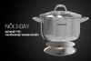 Nồi inox 3 đáy Sunhouse SHG301-16, Đường kính 16cm, Vung kính cường lực siêu bền, Sử dụng trên mọi loại bếp