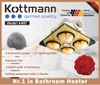 Đèn sưởi 4 bóng âm trần Kottmann K4BT, Công suất 1180W, Điều khiển công tắc, Tích hợp 3 chức năng đèn sưởi, đèn chiếu sáng, quạt thông gió, Bóng sưởi chống nổ, chống nước, chống chập điện, Công nghệ chống chói mắt, không đốt cháy oxy, Bảo hành 3 năm