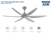Quạt trần Sunhouse Apex 6 cánh APF7693, Công suất 62W , Động cơ DC, Có điều khiển từ xa, Có chế độ đảo chiều gió, Bảo hành 24 tháng tại nhà