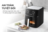 Nồi chiên không dầu Sunhouse SHD4030, Công suất 1700W, Dung tích 6.5 Lít, Điều khiển núm xoay, Có cửa kính theo dõi thực phẩm trong nồi, Lòng nồi hợp kim nhôm phủ lớp chống dính Whitford (USA), Bảo hành 12 tháng