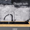 Vòi rửa bát nóng lạnh Caesar K415C, Thân vòi làm từ đồng thau nguyên chất, Bề mặt được mà mạ Niken + Crom cao cấp, Bảo hành 2 năm