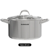 Nồi inox 304 đáy liền Sunhouse SHG706-24, Đường kính 24cm, Vung kính cường lực siêu bền, Sử dụng trên mọi loại bếp