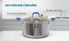 Bộ nồi chảo inox 304 5 đáy Sunhouse Mama SHG509, Bộ 3 nồi size 16, 20, 24cm, Chảo size 24cm, Vung kính cường lực siêu bền, Sử dụng trên mọi loại bếp