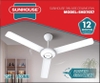 Quạt trần 3 cánh Sunhouse SHD7657, Công suất 75W, Động cơ bằng đồng, Trục quay ổ bi vận hành êm ái, 5 tốc độ gió, Sải cánh 1400mm, Điều khiển núm xoay, Bảo hành 12 tháng