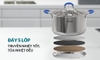 Bộ nồi chảo inox 304 5 đáy Sunhouse Mama SHG509, Bộ 3 nồi size 16, 20, 24cm, Chảo size 24cm, Vung kính cường lực siêu bền, Sử dụng trên mọi loại bếp