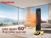 Máy sưởi gốm Nagakawa NEH8356, Công suất 2000W, Điều khiển núm xoay, 1 mức gió mát và 2 mức gió ấm, Có cài đặt nhiệt độ, Tự động ngắt khi đổ, Xoay 60 độ, Bảo hành 1 năm