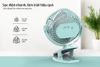 Quạt sạc mini Sunhouse SHD7111, Công suất 7W, Thời gian sử dụng 2 đến 4,5 giờ, Thiết kế 3 cánh, Có kẹp tiện lợi,  Đèn led chiếu sáng, Bảo hành 12 tháng