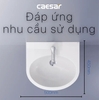 Chậu rửa treo tường Caesar L2152, Kiểu dáng tinh tế, Men gốm sứ láng mịn, Xả tràn nhanh chóng, Bảo hành 10 năm