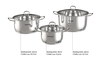 Bộ nồi inox 5 đáy Sunhouse SHG788, Bộ 3 nồi size 16, 20, 24 cm, Vung kính cường lực, Sử dụng trên mọi loại bếp