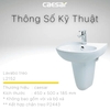 Chậu rửa treo tường Caesar L2152, Kiểu dáng tinh tế, Men gốm sứ láng mịn, Xả tràn nhanh chóng, Bảo hành 10 năm