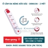 Ổ cắm Điện Quang ĐQ ESK 2W DBW104, 62228056 -  Ổ cắm chịu nhiệt, 4 lỗ 3 chấu, Cống suất 2500W, Dây dài 2m