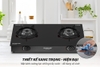 Bếp gas dương kính Sunhouse SHB2025, Mặt kính cường lực dày 7mm, Đầu đốt bằng hợp kim đồng, Kiềng thép tráng men siêu bền, Bảo hành 12 tháng