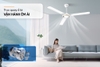 Quạt trần 3 cánh Sunhouse SHD7659, Công suất 75W, Động cơ bằng đồng, Trục quay ổ bi vận hành êm ái, 5 tốc độ gió, Sải cánh 1400mm, Điều khiển núm xoay, Bảo hành 12 tháng