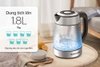 Ấm siêu tốc thủy tinh 1.8L Sunhouse SHD1220, Công suất 1850W, Chất liệu thủy tinh cao cấp, Đáy INOX 304 bền bỉ, Bảo hành 12 tháng
