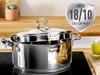 Bộ 3 nồi inox cao cấp Tefal Duetto Plus G719S674 - Chất liệu inox 18/10 cao cấp an toàn cho sức khỏe, Vạch đo nước tiện lợi, Thiết kế nắp đậy thông minh và vòi rót giúp chắt nước dễ dàng, Sử dụng trên mọi loại bếp