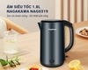 Ấm siêu tốc Nagakawa NAG0319, Công suất 1800W, Dung tích 1.8L, Chức năng giữ ấm 60 độ, Ruột ấm inox 304 an toàn, Thiết kế thân ấm 2 lớp liền khối giữ nhiệt tốt, Bảo hành 12 tháng