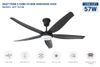 Quạt trần 5 cánh có đèn SUNHOUSE APEX APF7672B, Công suất 57W/24W LED, 6 tốc độ gió, Động cơ BLDC tiết kiệm điện, Bảo hành 24 tháng tại nhà