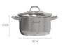 Nồi inox 3 đáy Sunhouse SHG301-16, Đường kính 16cm, Vung kính cường lực siêu bền, Sử dụng trên mọi loại bếp