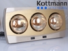 Đèn sưởi nhà tắm 3 bóng treo tường Kottmann K3BH, Công suất 825W, Điều khiển công tắc, Bóng sưởi chống nổ, chống nước, chống chập điện, Công nghệ chống chói mắt, không đốt cháy oxy, Bảo hành 3 năm