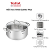 Bộ 3 nồi inox cao cấp Tefal Duetto Plus G719S674 - Chất liệu inox 18/10 cao cấp an toàn cho sức khỏe, Vạch đo nước tiện lợi, Thiết kế nắp đậy thông minh và vòi rót giúp chắt nước dễ dàng, Sử dụng trên mọi loại bếp