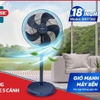 Quạt đứng 5 cánh Sunhouse SHD7382, Công suất 110W, Cánh sắt siêu bền, Lưu lượng gió 132m3/phút, Điều khiển núm xoay, Bảo hành 12 tháng