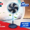 Quạt đứng 5 cánh Sunhouse SHD7392, Công suất 120W, Đường kính lồng quạt 60cm, Cánh sắt siêu bền, Chân đế chắc chắn, Điều khiển núm xoay, Bảo hành 12 tháng