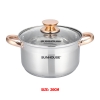 Nồi inox 5 đáy Sunhouse SH781, Size 20cm, Chất liệu inox cao cấp, Vung kính cường lực, Sử dụng trên mọi loại bếp