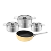 Bộ nồi Inox liền khối Elmich Hera EL-8138IN size 16, 18, 22 chảo full induction 26cm