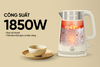 Ấm siêu tốc Inox 2 lớp 2L Sunhouse Mama SHD1395, Thân ấm 2 lớp chống bỏng: INOX 304 - Nhựa PP, an toàn sức khỏe, Bảo hành 12 tháng