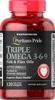 Viên uống hỗ trợ tim mạch Maximum Strength Triple Omega 3-6-9 Fish, Flax & Chia Oils  - Puritan’s Pride Mỹ