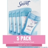 LĂN KHỬ MÙI - SECRET INVISIBLE SOLID ANTIPERSPIRANT DEODORANT, POWDER FRESH, SET 5 CHAI